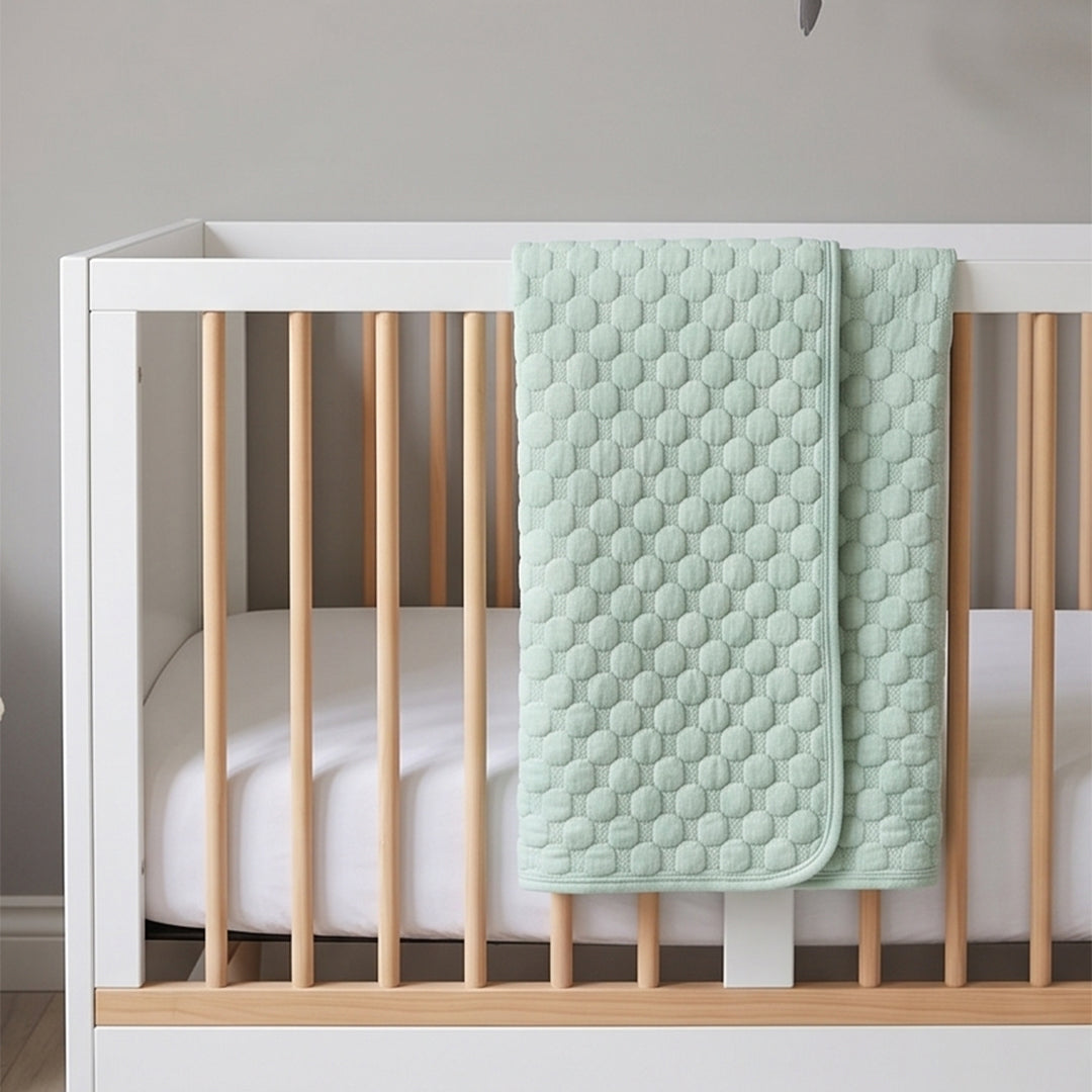 Sage Knit quilted Baby Blanket
