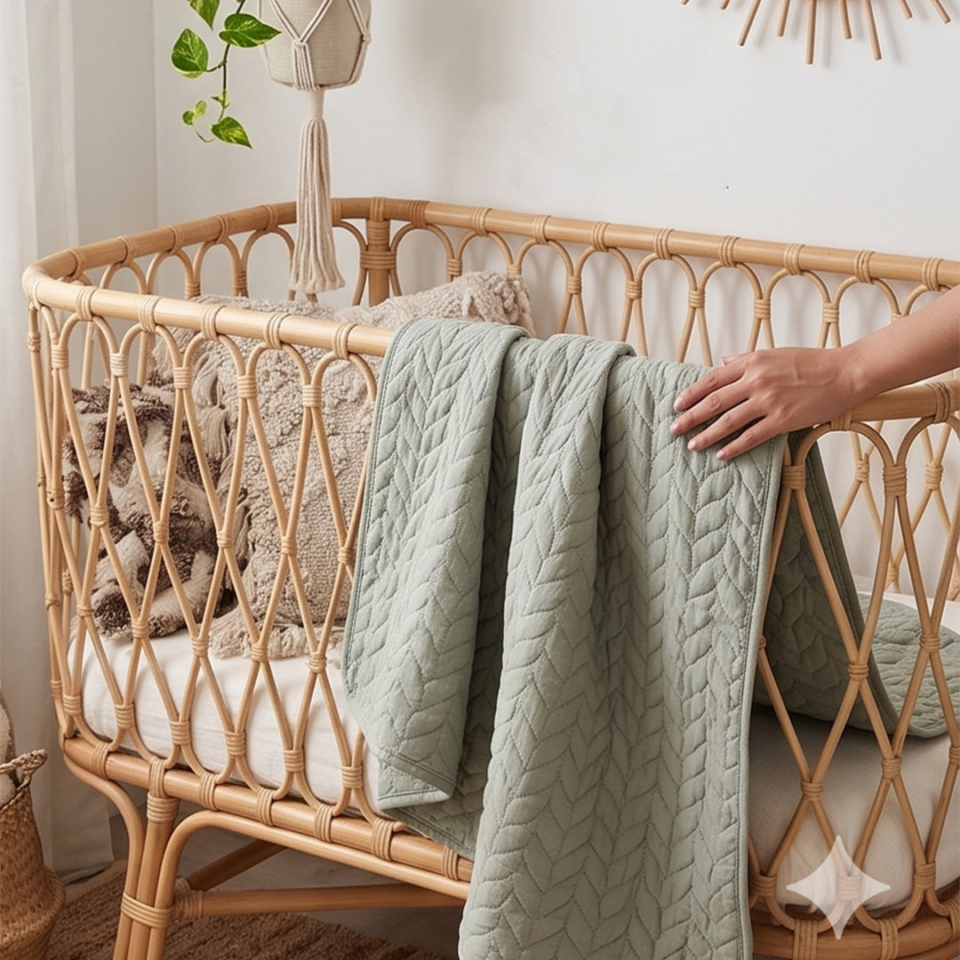 Olive Cloud Soft Quilted Baby Blanket