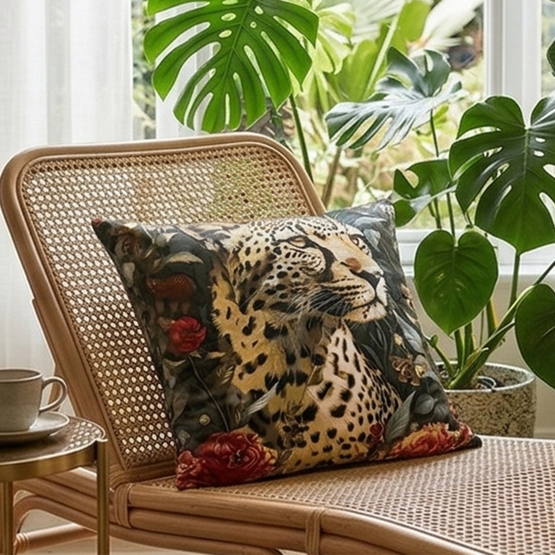 Midnight Leopard Garden - Set of 2