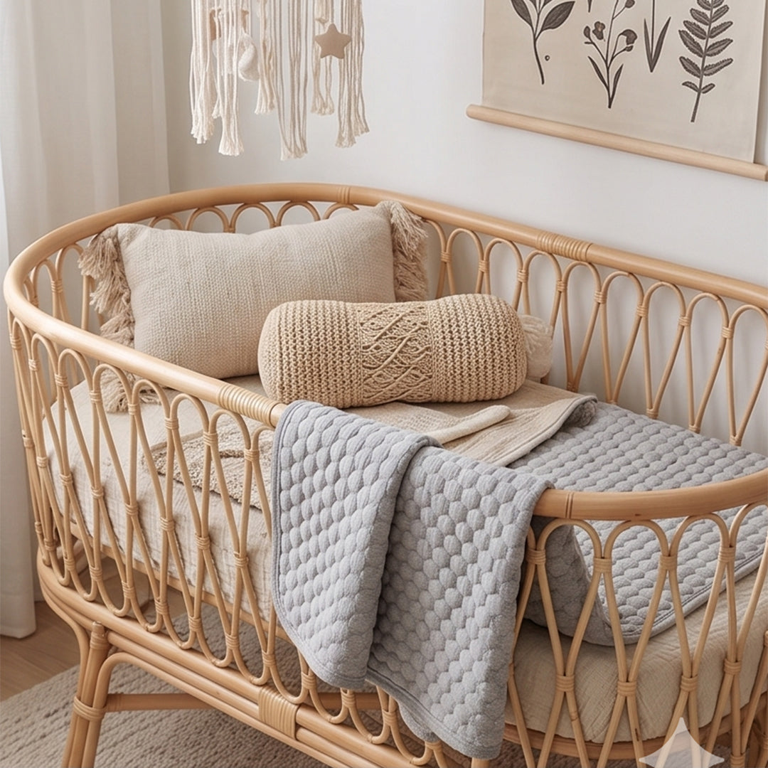 Ash Pebble Quilted Baby Blanket