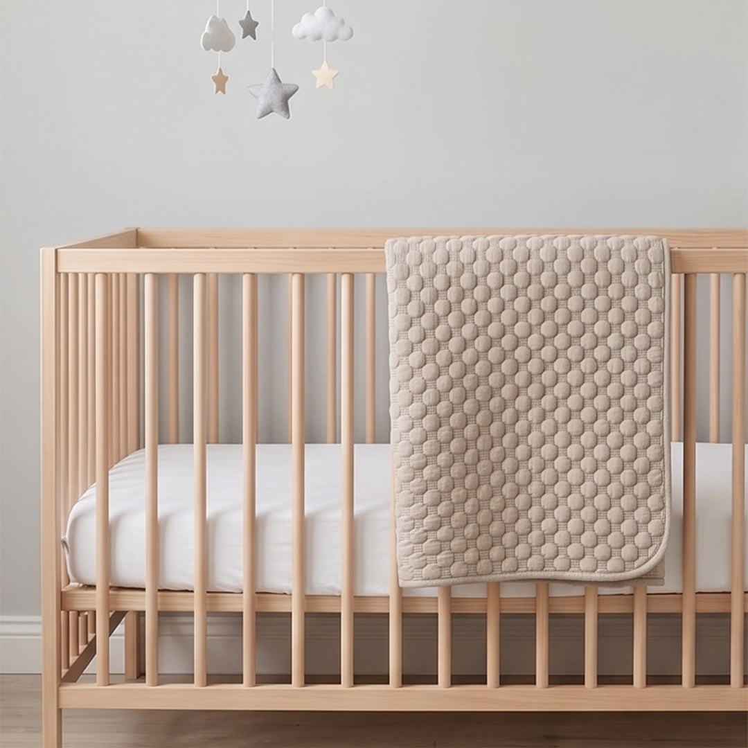 Ivory Pebble Quilted Baby Blanket
