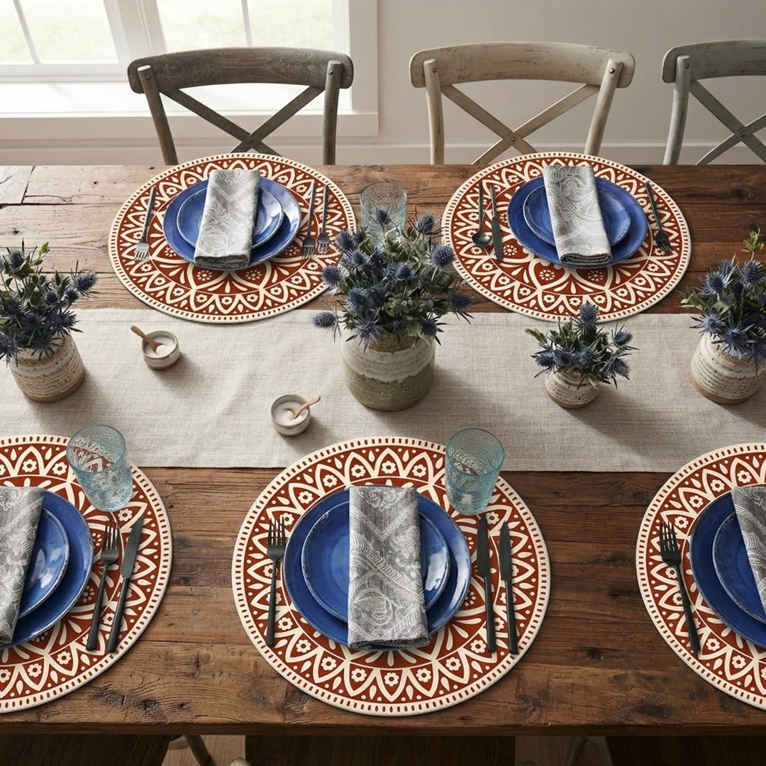 Red Mandala Print placemat