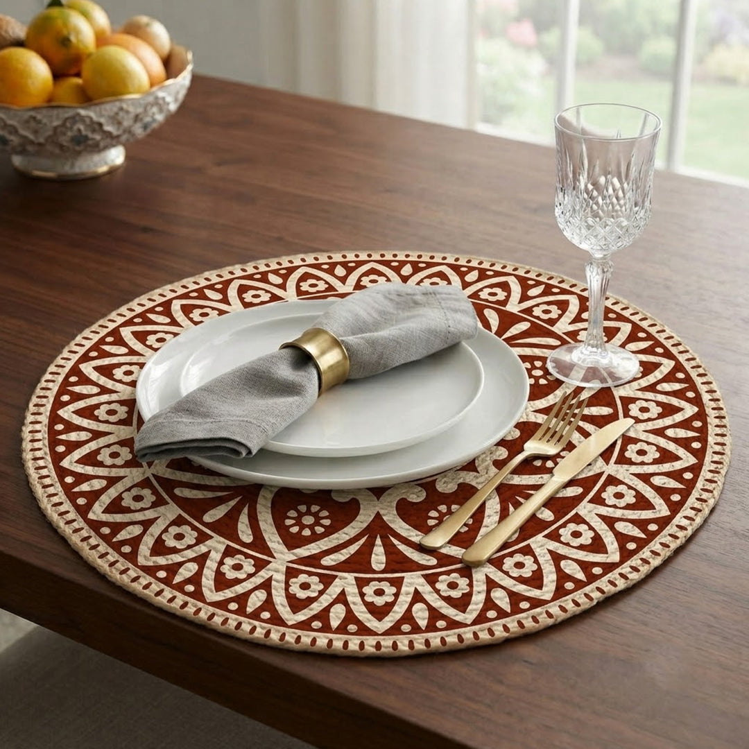 Red Mandala Print placemat